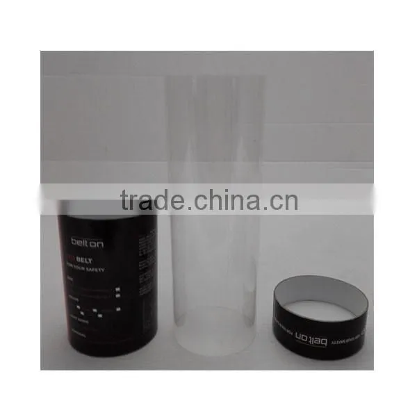 Paper and transparent PVC material cylinder display box for towel packing