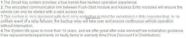 PKE Push Button Start Remote Keyless Starter Car Alarm System for Hyundai Equus