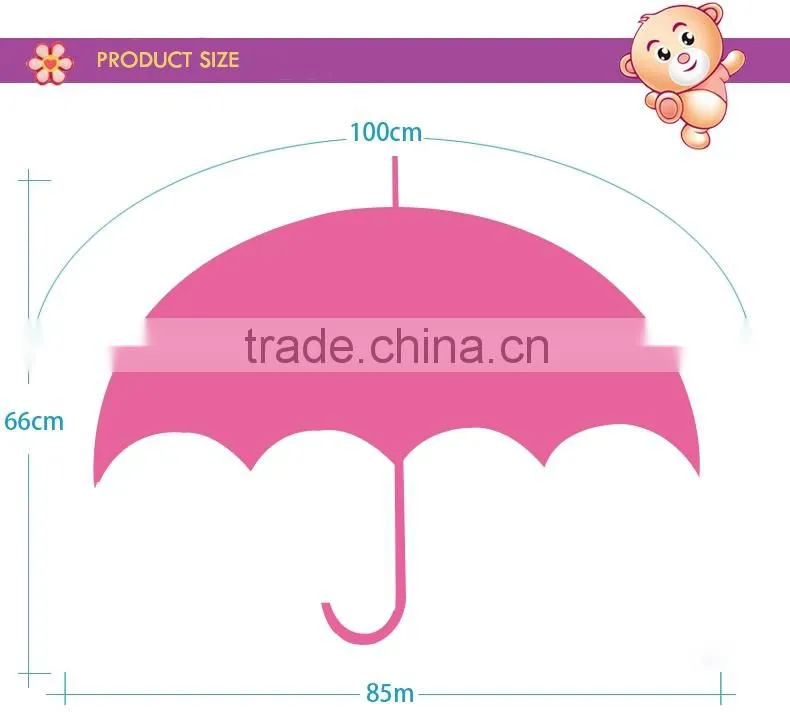Frilled EVA half transparent little bear safe kid umbrella for fun