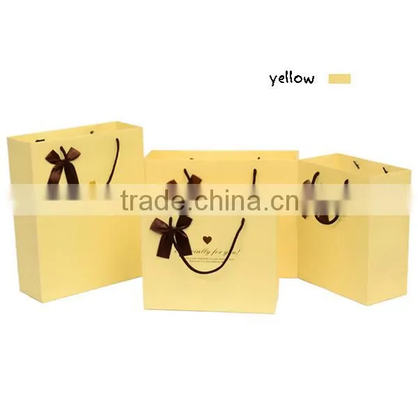 Colorful Ribbon Multiple Sizes Paper Bag For Gift