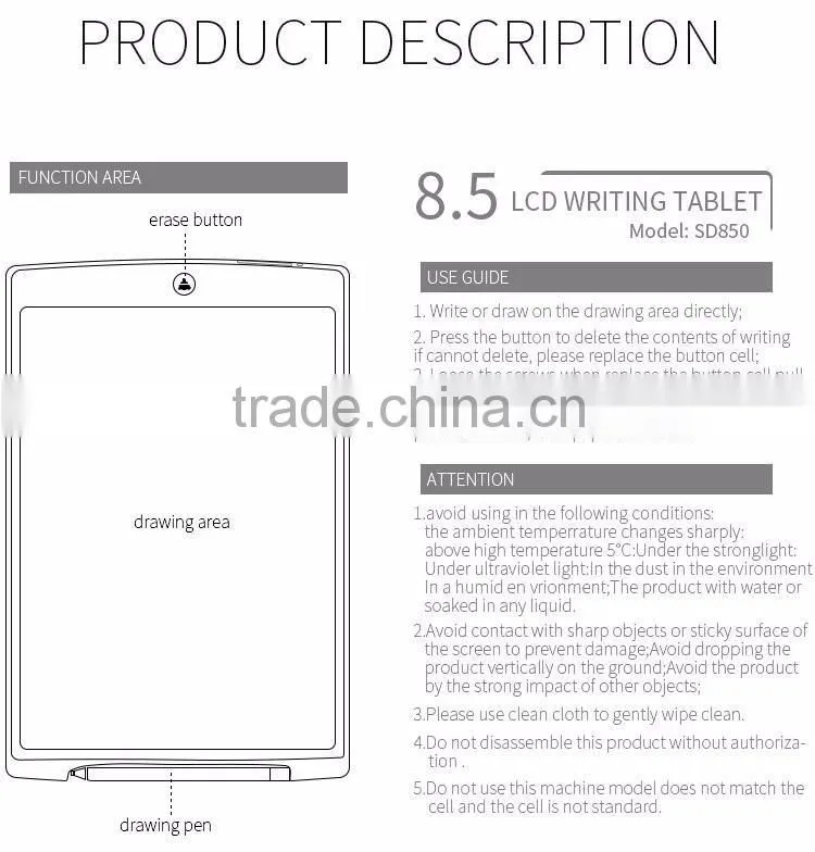 8.5inch paperless writing memo, LCD writing tablet, LCD writing board