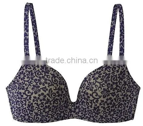 2014 new arrival ladies underwear flower seamless wireless soft comfortable bra