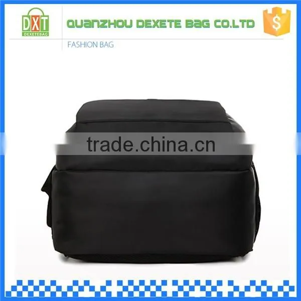 High capacity black trendy ergonomic polyester backpack for men