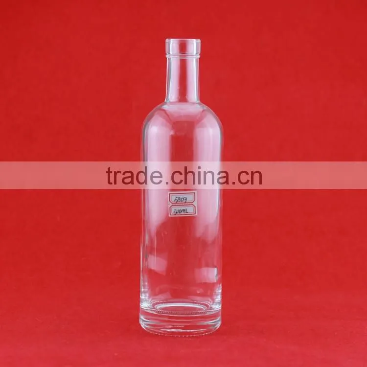 Hot sell spirit wine bottle empty spirit bottle 500ml vodka bottle