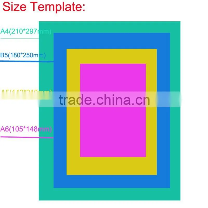 Full color printing school exercise notebook with different size factory