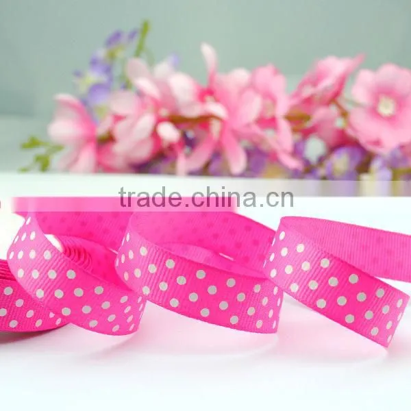 3 inch grosgrain ribbon with polk dots printed
