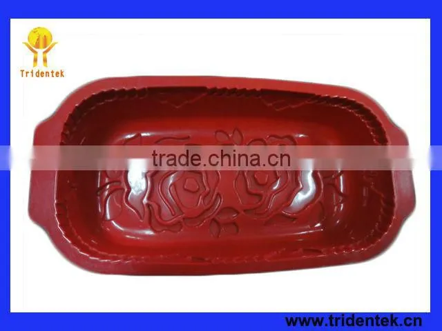 High quality rose shape silicone rectangle bread baking pan