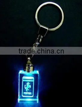 2016 New creative 3d laser crystal keychain with high quality
