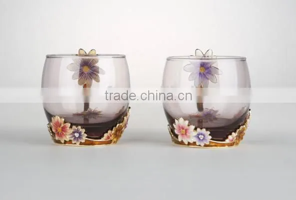 popular daisy design pewter enamel water cup roro brand