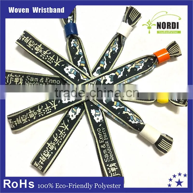 cheap customized 100% polyester wristband for theme festival event &rfid wristband