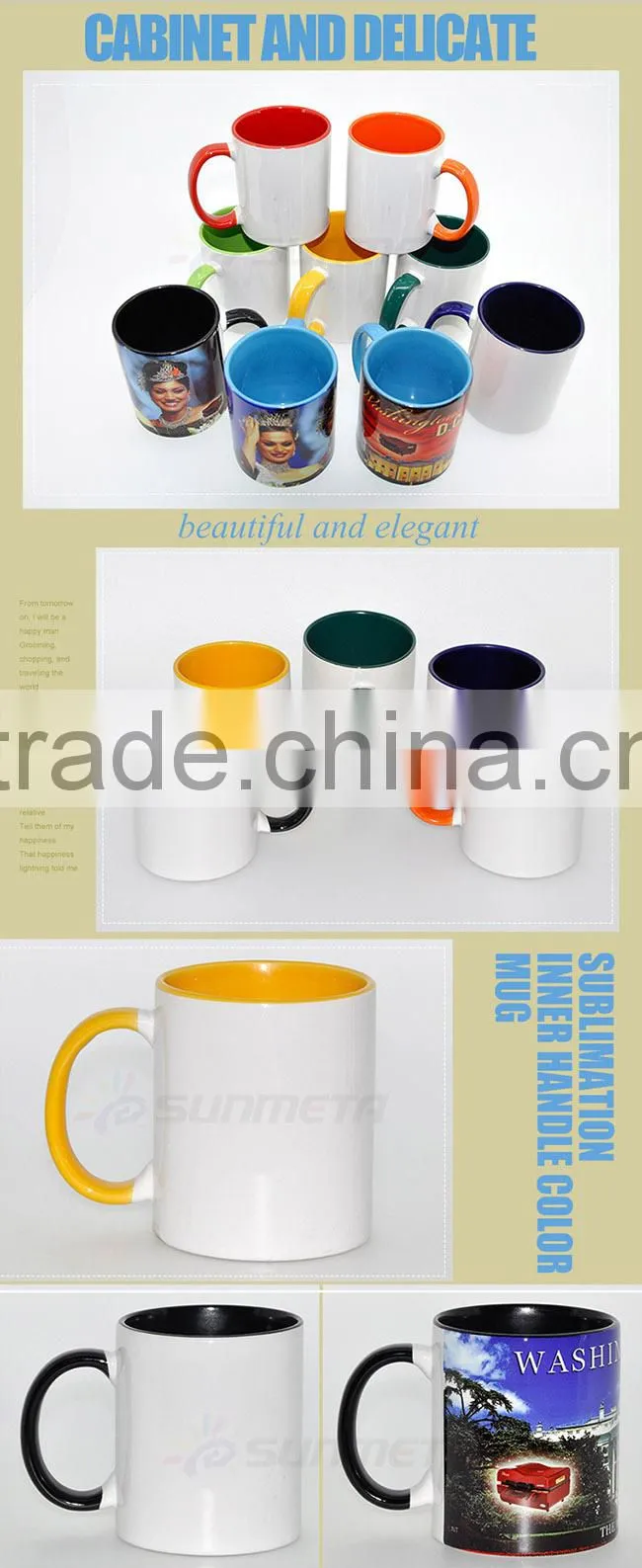 Sunmeta ceramic 11oz sublimation coated heat press sublimation mug(SKB-06)