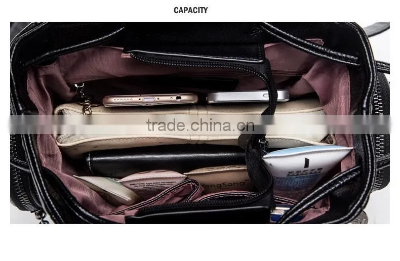 Wholesale fashion custom women high school leather backpack