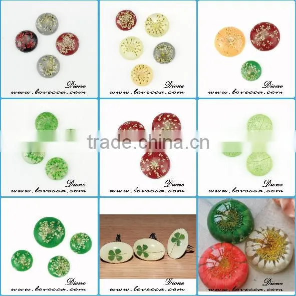 2015 round 14mm /20mm/25mm real dried flower resin cabochon pendant