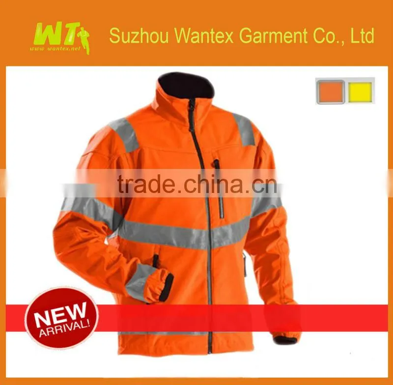 Hi Vis Men's Orange Safety waterproof and Windstopper softshell jacket