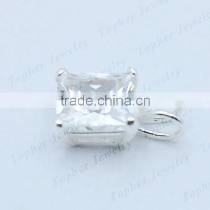 Wholesale 925 sterling silver zircon solitaire pendant