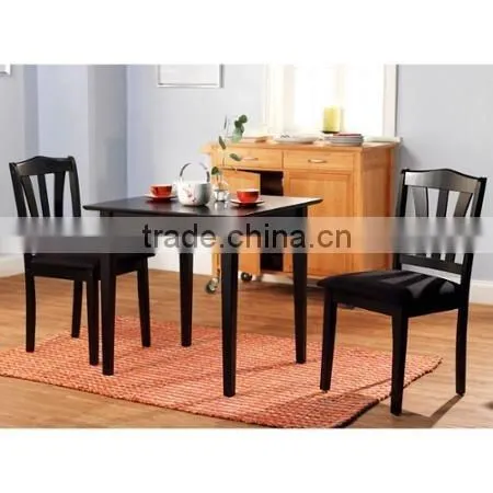Modern plain black finish wooden dining table and chari for sale