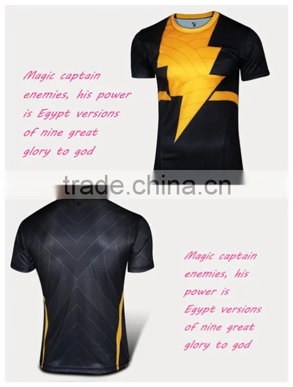 2016 New style 100% polyester dry fit superhero t shirts for men
