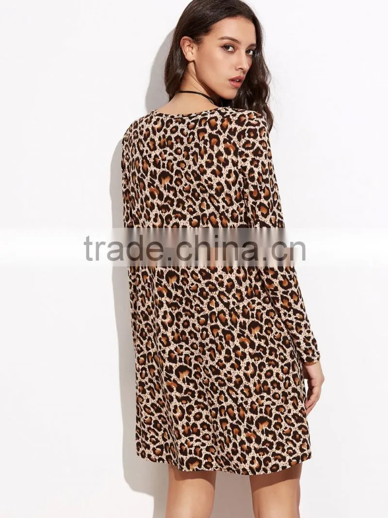 Leopard Print Shift Tee Dress Hot & Sexy