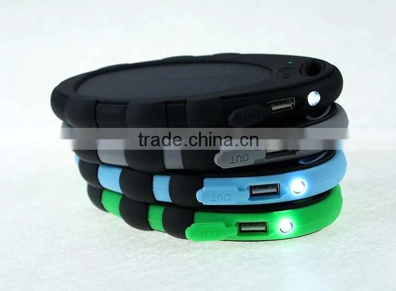 IPX6 waterproof 5000mah portable solar energy power bank