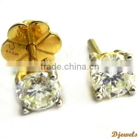 Solitaire Diamond Earrings, Diamond Stud Earrings, Dimaond Jewelry