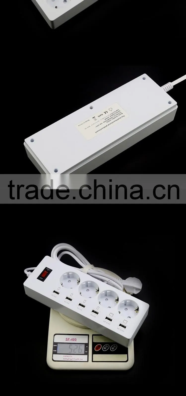 2016 new electric socket surge protector retractable smart 6 usb power strip
