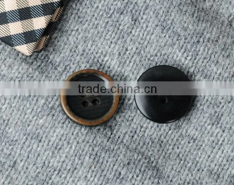 Black Burnt Corozo Nut Buttons with Laser Engraved on