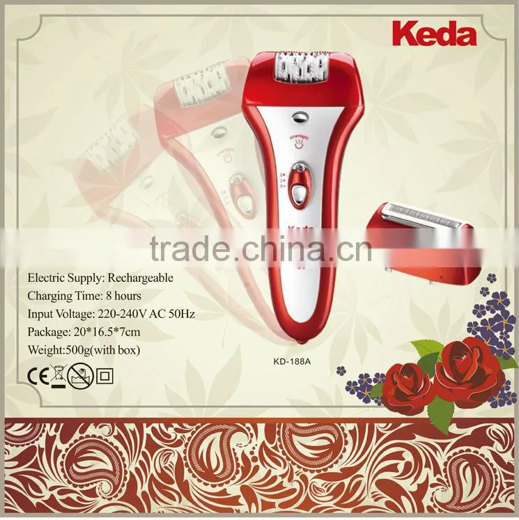 Electrical Rechargeable 2 Heads Ladies Epilator Shaver
