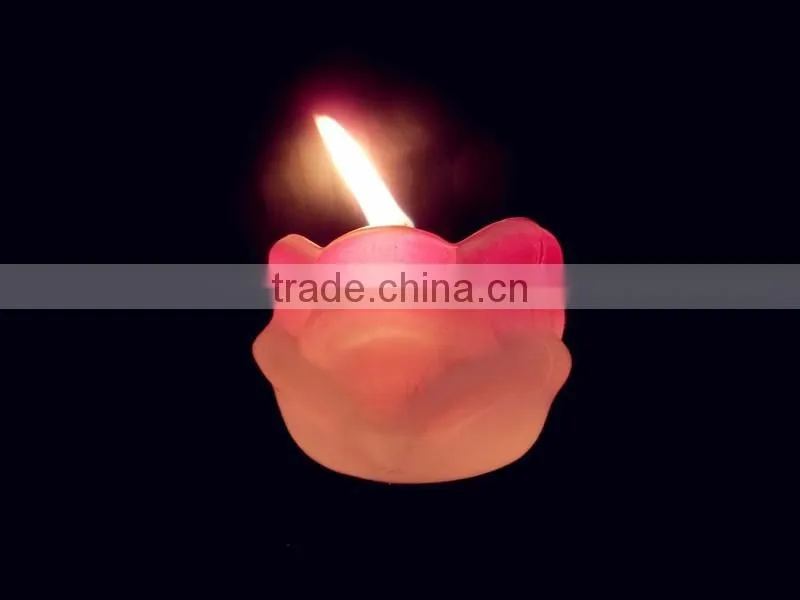 unique shaped pink colored flower shaped candlestick glass container/candle holder