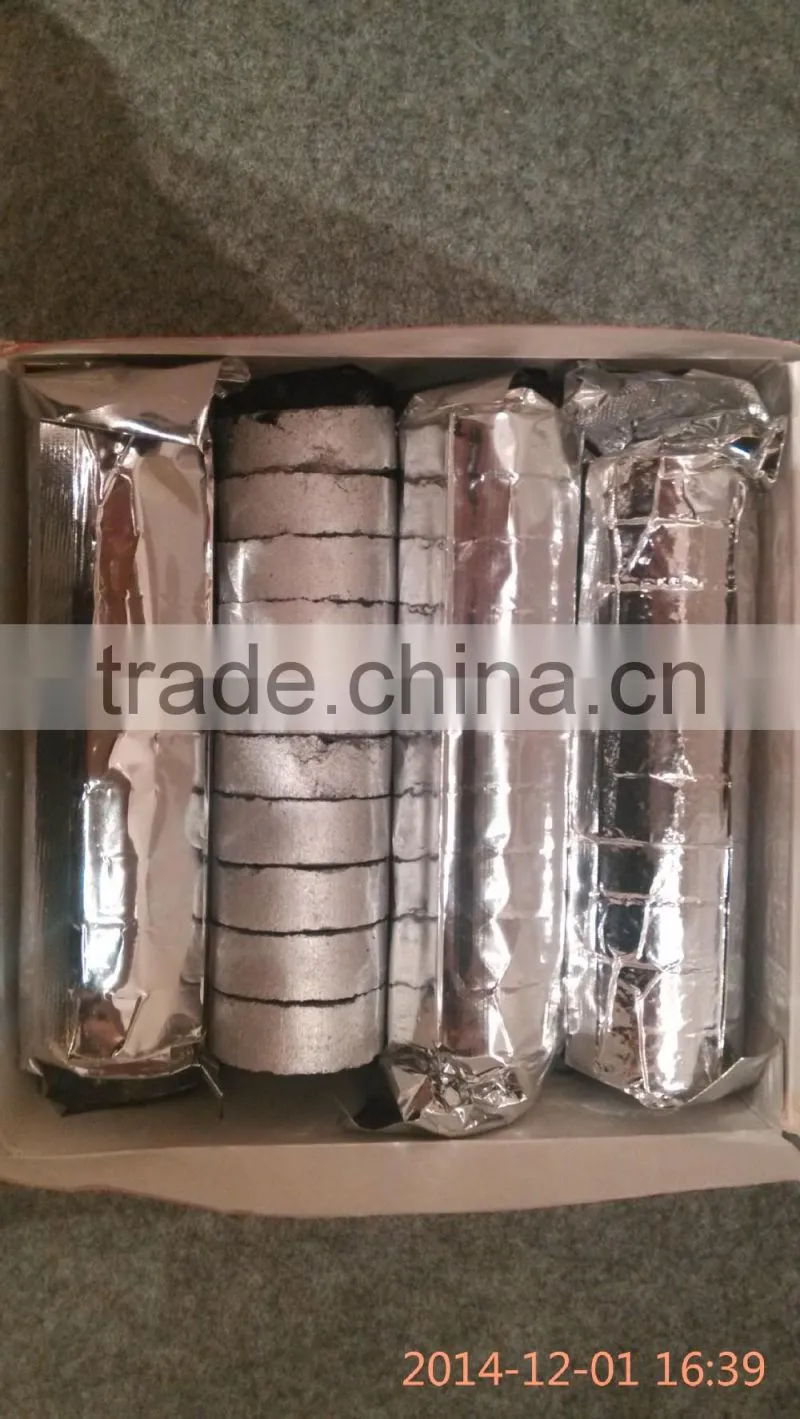 Factory direct sell 100% pure nature bamboo hookah charcoal , lower ash and longer burning time bamboo shisha charcoal