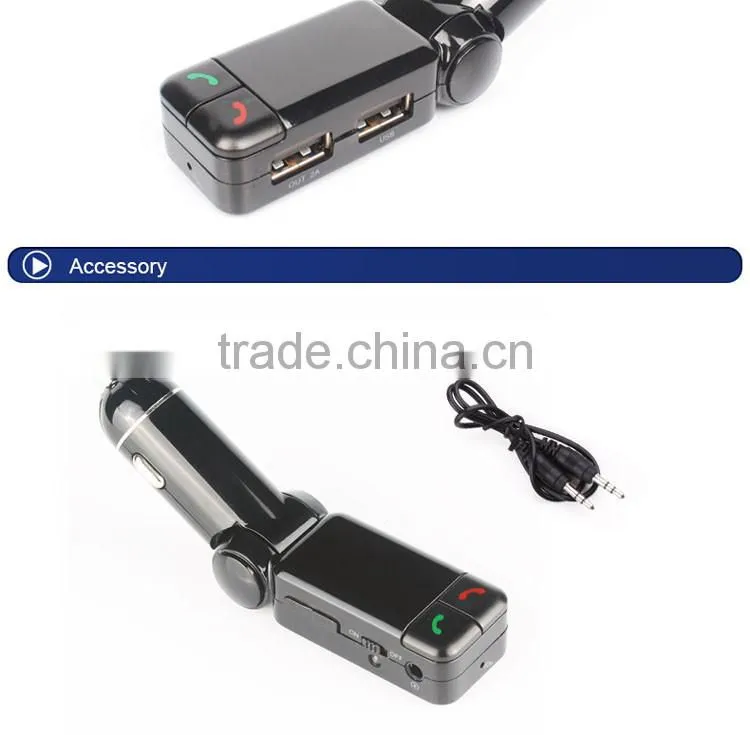fm Radio Stereo Adapter bluetooth car charger with Handsfree Calling and USB Charging Port Up to 2.1A