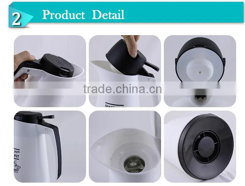 Elegant style plastic glass inner vacuum teapot (JGGV010)