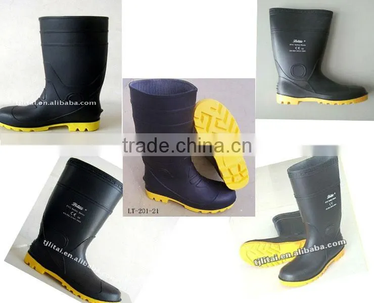 CE EN ISO 20345 S5 PVC boots, chemical resistant safety boots manufacturer/turquoise boots