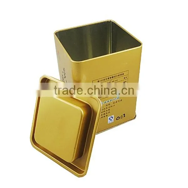 Food grade square tin box for tea