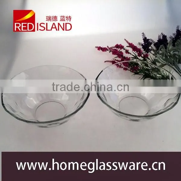 wholesale Soccer shaped salad glass bowl, hight white glass bowl