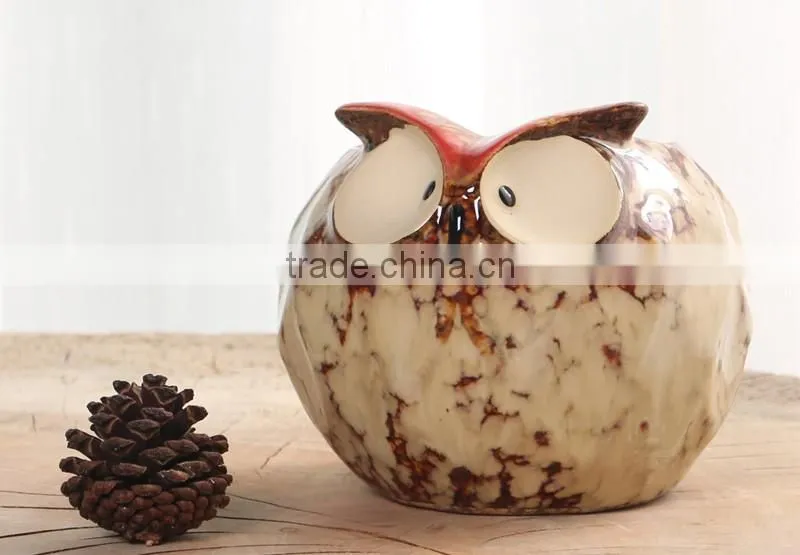 Attractive owl shape ceramic hydroponic flower pots