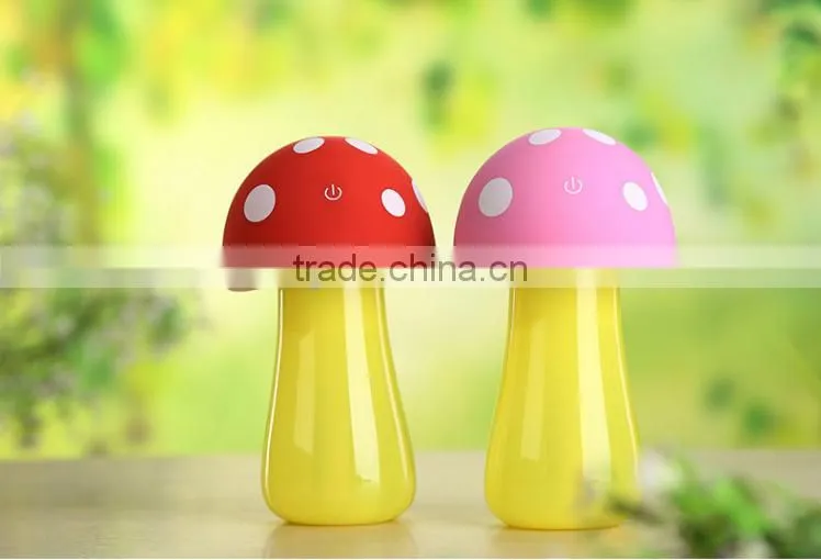 Mini Portable Cartoon Mushroom Cute Design Air Humidifier, Household Colorful LED Light Air Personal Humidifier For Sale