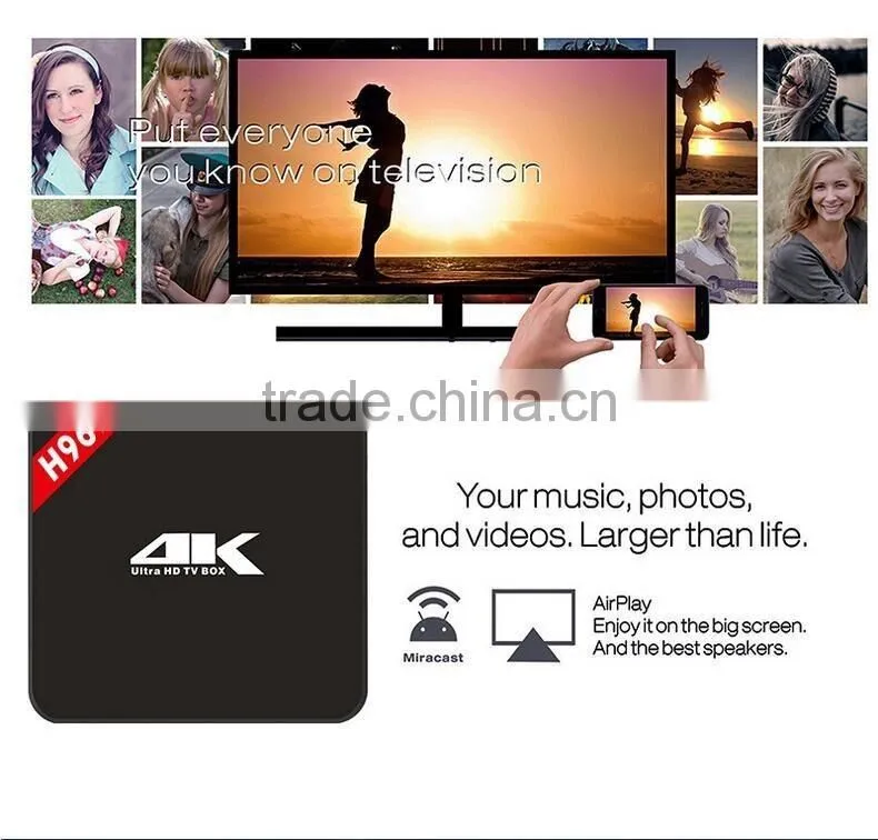 Smart TV Box Android 5.1 Amlogic 2GB+16GB H96 Plus Android TV Box Kodi Pre-installed Internet TV Box