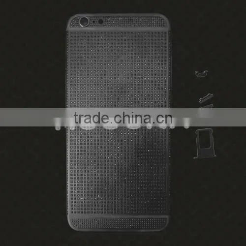 For iphone 6/6plus black housing back cover replacement,black crystal housing