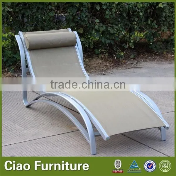 New design outdoor coastline aluminum mesh sun loungers