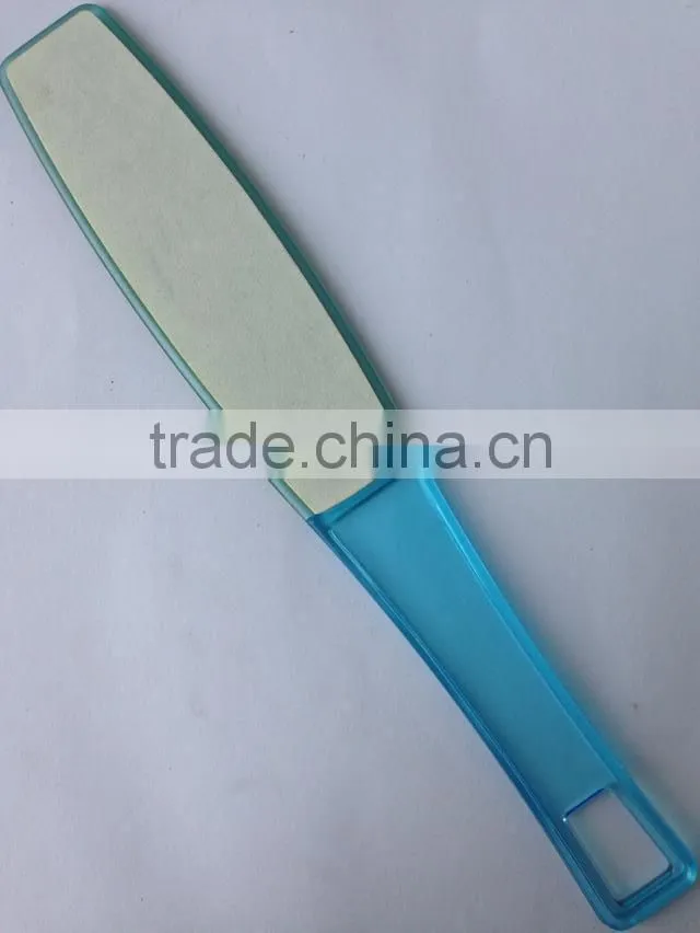 Colourful sandpaper foot file with plastic handle,pedicure foot file,smoother foot file