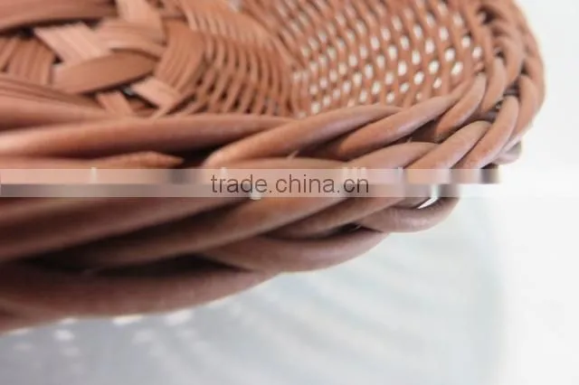 Artificial decorative plastic rattan fruit basket