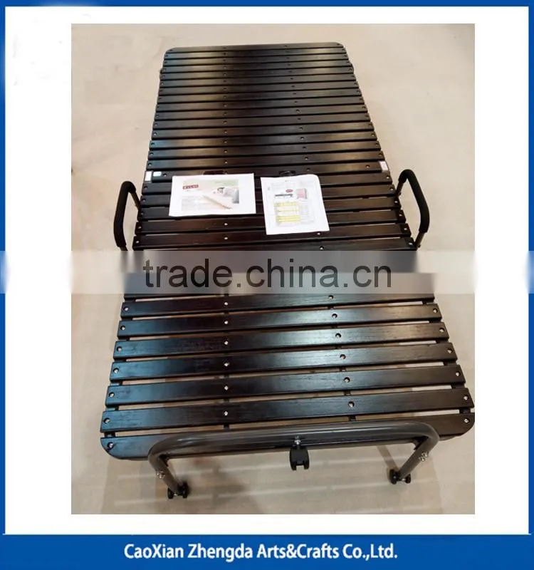 Folding Metal Single Bed With Wheels