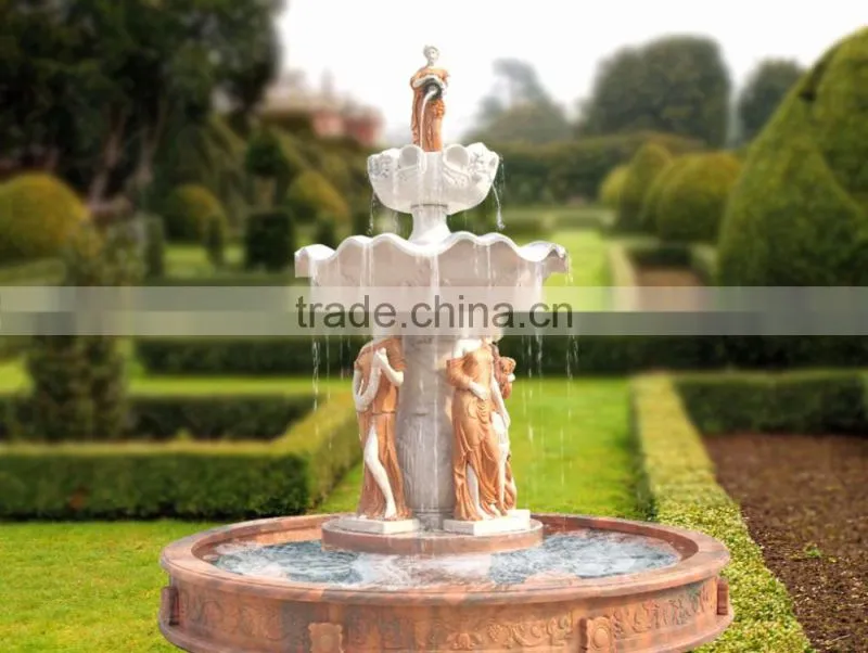 Hot Selling Stone Carving Marble Four Season Ladies Big Water Fountain