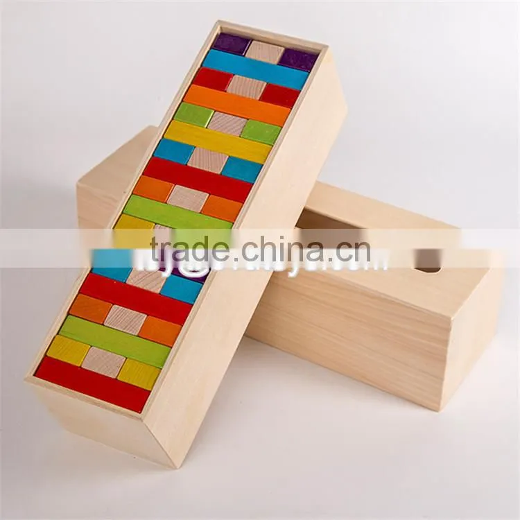 New design 51 pcs educational wooden kids building toys W13D149