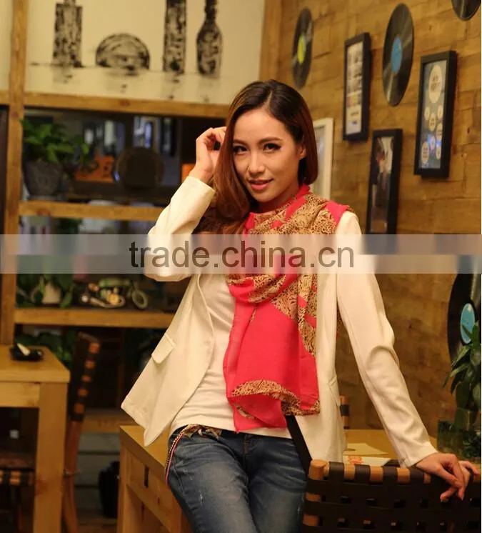 2015 New Faashion Brand Foulard Chiffon Shawl Silk Scarf Women Scarves