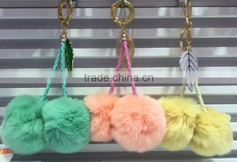 Fashion 6cm Rabbit Fur Key Ring K024-008