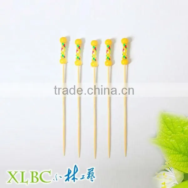 100pcs per box double Yellow ball ass fruit toothpicks