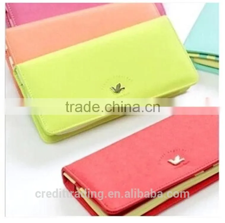 2015 new style fashion cheap leather ladies moon wallets