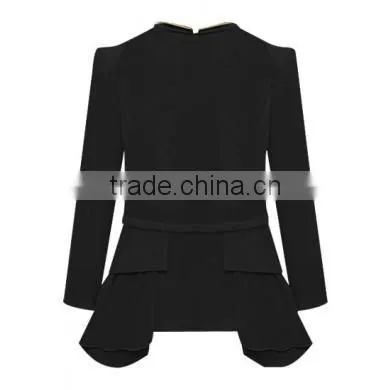 White /Black Fashion Womens Coat Sexy Ladies Zipper Irregular Blazer Jacket Suit
