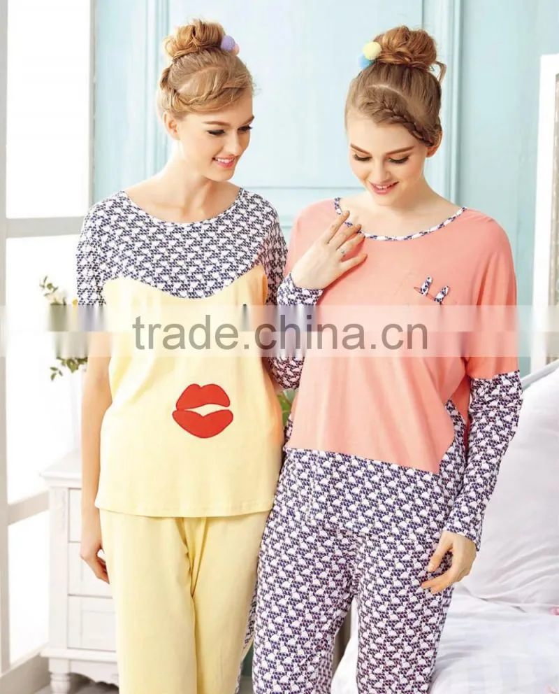 fashion cotton women pajamas/lady pajama/Spring maternity pajama